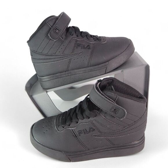 Fila Vulc 13 Mid Basketball Sneakers "Triple Black" 3CM00175-001 Youth 12 - Picture 1 of 11